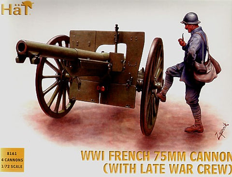 French 75mm gun with crew (helmet) WWI - 1:72 - Hat - 8161