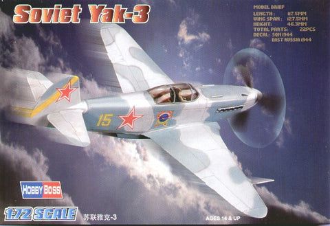 Hobby Boss - 80255 - Yakovlev Yak-3 'Easy Build' - 1:72