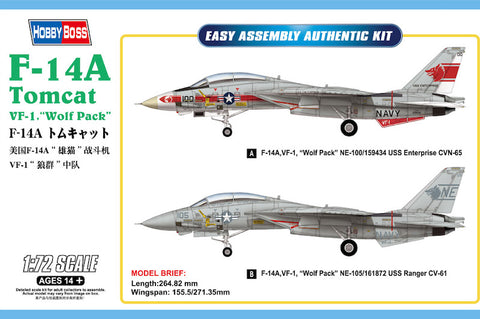 Hobby Boss 80279 - Grumman F-14A Tomcat Tomcat VF-1 Wolf Pack - 1:72