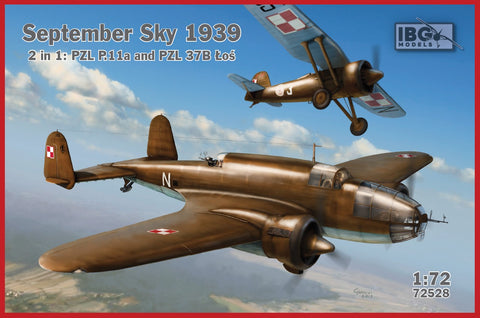 IBG - 72528 - September Sky 1939 - 2 in 1 - PZL 37B Loś and PZL P.11a - 1:72