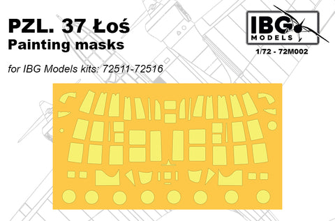 IBG - 72M002 - PZL PZL.37A Los - Canopy PAINTING MASKS - 1:72