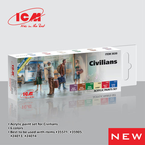 ICM - ICM3030 - Civilians Acrylic paint - 1:32, 1:35, 1:48, 1:72