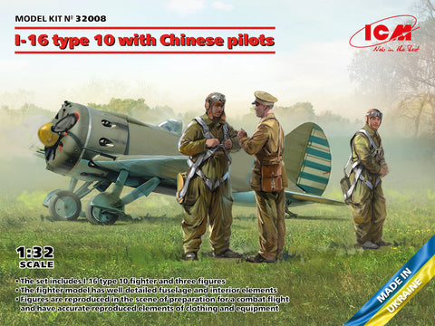 ICM - ICM32008 - Polikarpov I-16 type 10 with Chinese pilots - 1:32