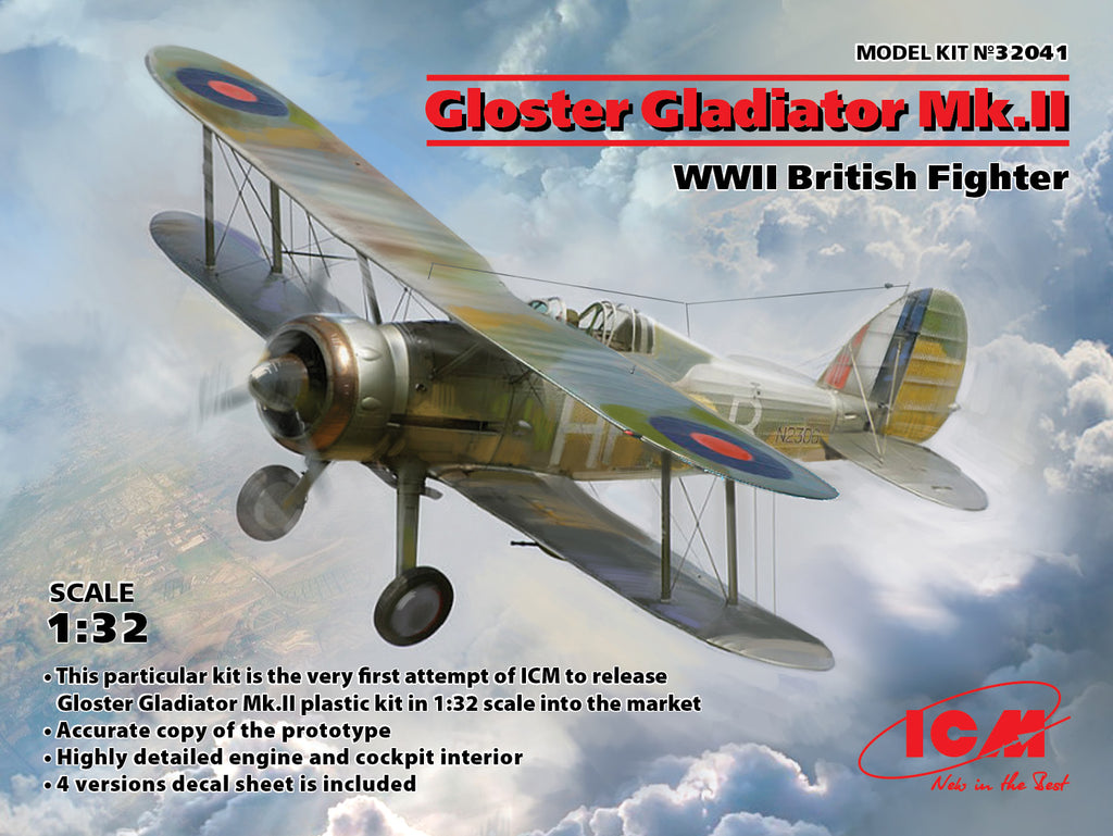 Gloster Gladiator Mk.II WWII British Fighter - 1:32 - ICM - 32041