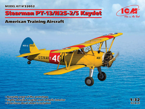 ICM - 32052 - Stearman PT-13/N2S-2/5 Kaydet, American Training Aircraft - 1:32