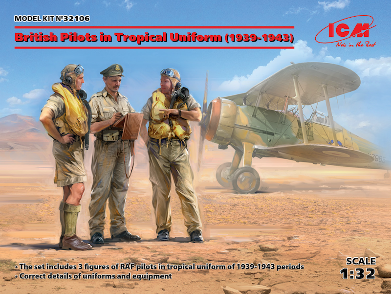 ICM 32106 - British Pilots in Tropical Uniform (1939-1943) - 1:32
