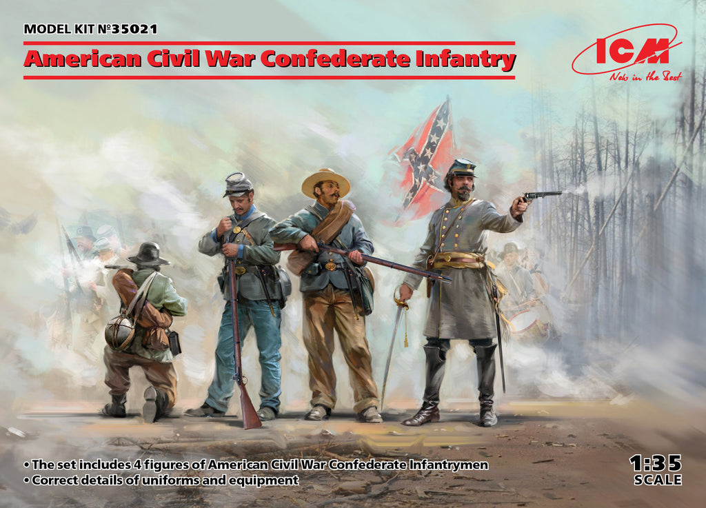 ICM 35021 - American Civil War Confederate Infantry - 1:35
