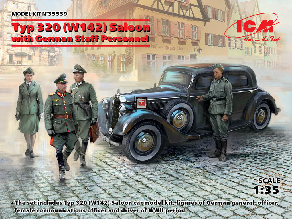 ICM35539 - Typ 320 (W142) Saloon, WWII German Staff Car with German Staff personnel - 1:35