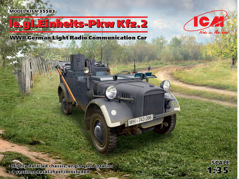 ICM35583 - le.gl.Einheitz-Pkw Kfz.2, WWII German Light Radio Communication Car - 1:35