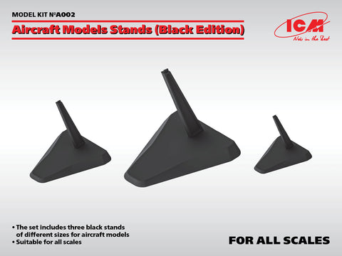 ICM - A002 - Aircraft black Models Stands - 1:144, 1:48, 1:72
