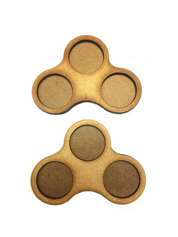 Movement Trays in MDF (Dux Brit) 3 SLOT (25mm diam.) type A x 2