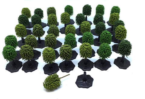 Trees green x 36 with bases (18mm height) - K&M - DG18 - CP@