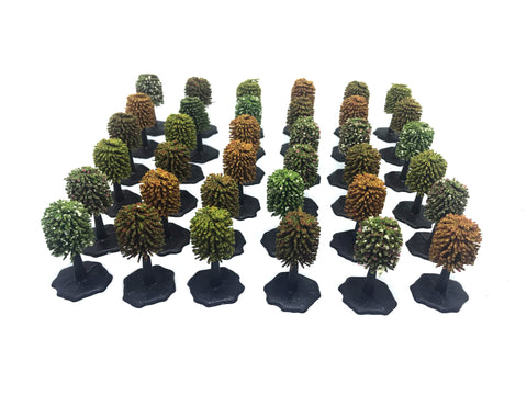 Trees mixed colours x 36 with bases (18mm height) - K&M - DX18 - @