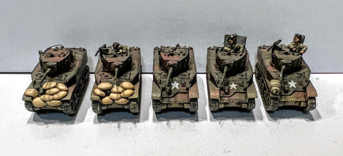 Flames of War - UBX21 - M5A1 Stuart Light Tank Platoon x 5 - 15mm - PAINTED - @
