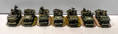 Jeep Willys x 7 - 15mm - PAINTED - Flames of War - US408 - @