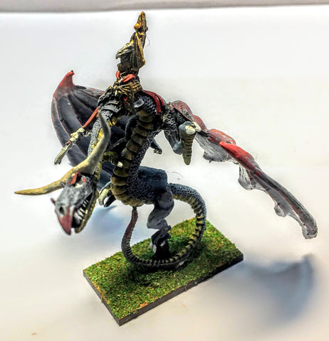 High Elves Mighty Hero on Dragon - 10mm - Warmaster - UNPAINTED