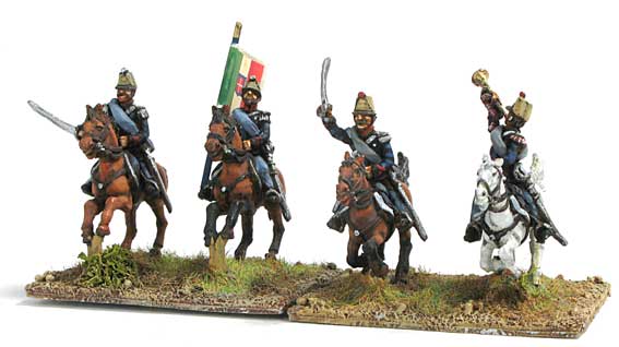 Mirliton - Command group of Light cavalry in campaign dress - 15mm