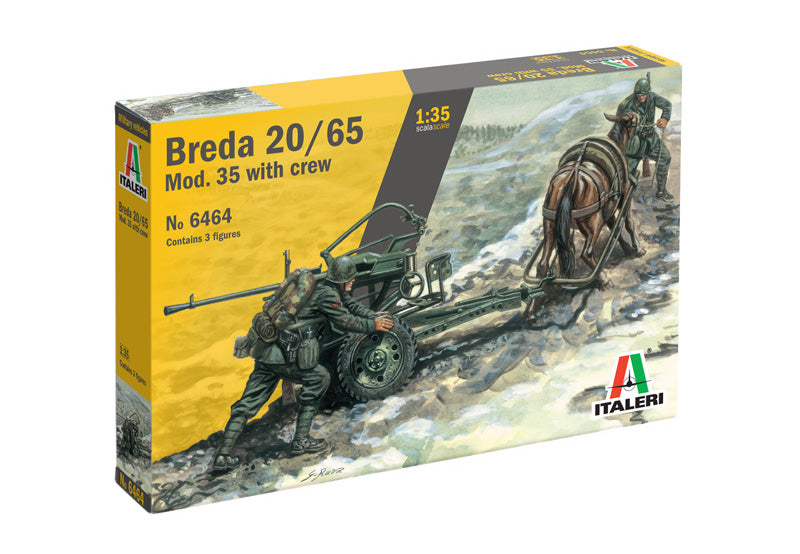 Italeri - 6464 - Horse Drawn Breda 20/65 Mod. 35 with crew - 1:35