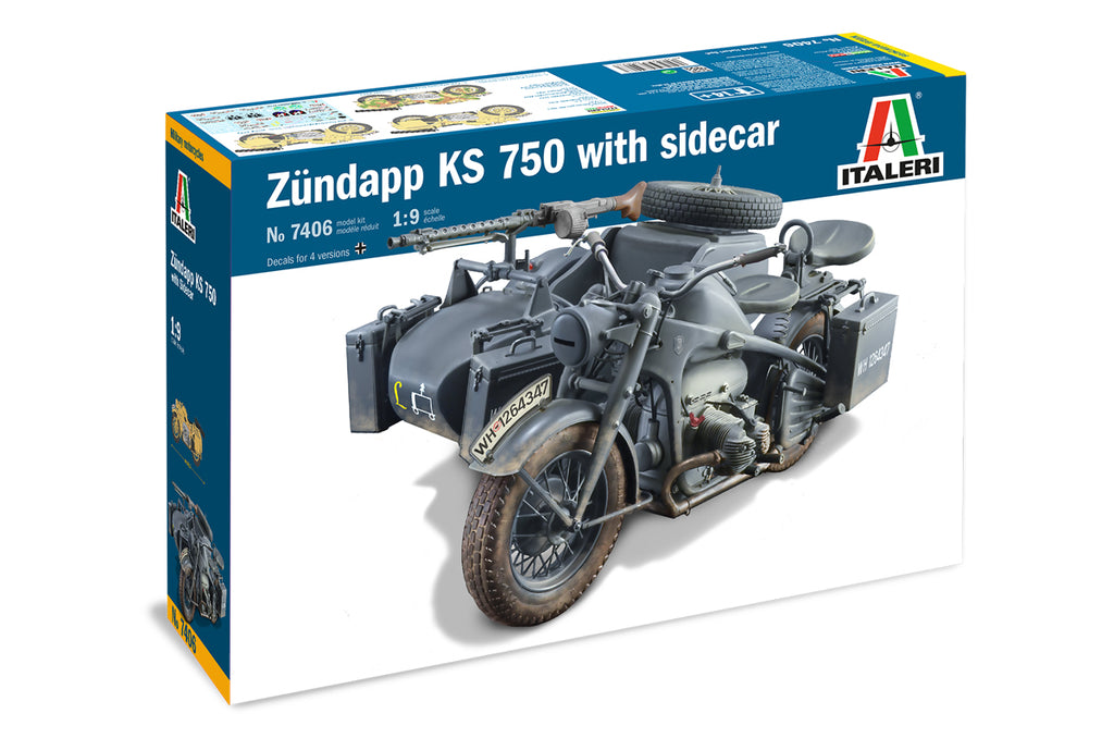 Zundapp KS 750 with Sidecar - 1:9 - Italeri - 7406 - @