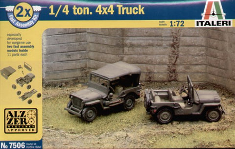 Willys Jeep Pack includes 2 snap together vehicles - 1:72 - Italeri - 7506 - @