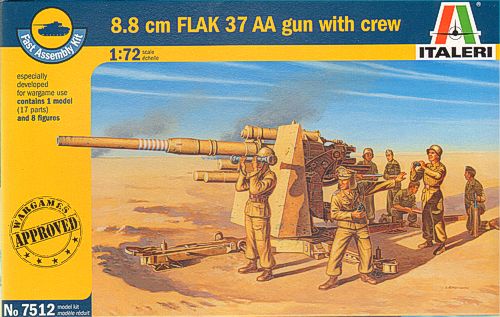 Italeri - 7512 - 88mm Flak 37 AA Gun (WWII) - 1:72