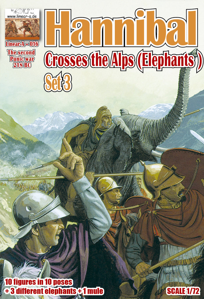 Linear-A - 016 - Hannibal crosses the Alps Set 3 (Elephants) - 1:72