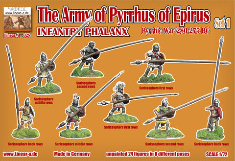 Linear-A - 028 - The Army of Pyrrhus of Epirus INFANTRY PHALANX Set 1 - 1:72