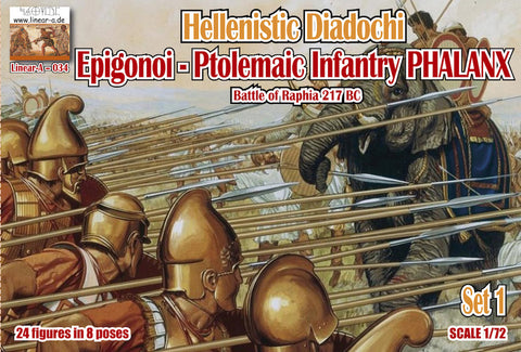 Linear-A - 034 - Hellenistic Diadochi Set 1 Ptolemaic Infantry PHALANX - 1:72