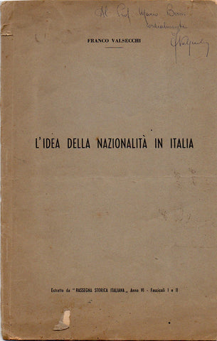 L'idea della nazionalità in Italia (Franco Valsecchi) - LIBRI