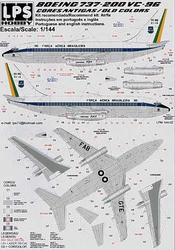 LPS 126-01 - Boeing 737-200 Forca Aerea Brasileira VC-96 2116 old scheme Brazilian Air Force - 1:126