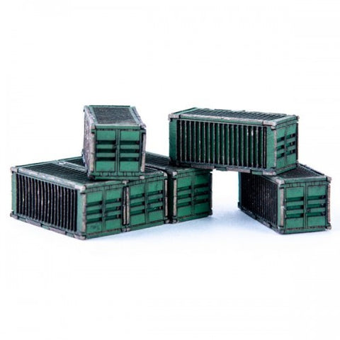 4GROUND - Micro Scale Containers x6 (Green) - MSS-JES-A03