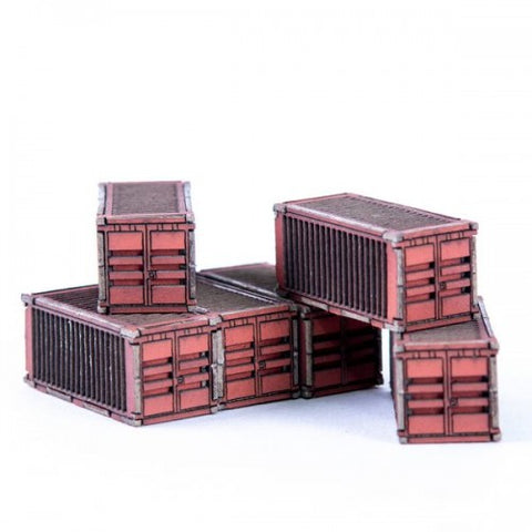 4GROUND - Micro Scale Containers x6 (Red) - MSS-JES-A04