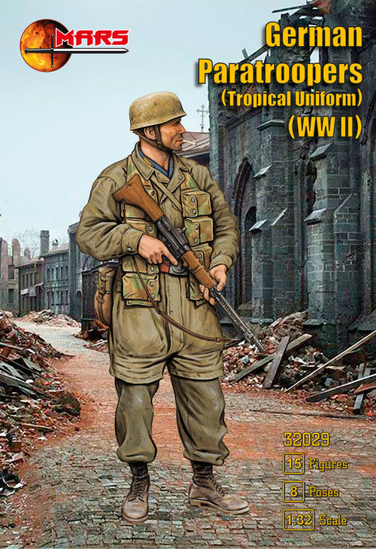 WWII German Paratroopers (Tropical Uniform) - 1:32 Mars - 32029