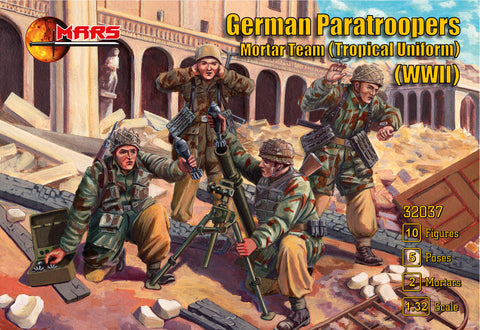 Mars - 32037 - German Paratrooper Mortar Team in tropical uniform (WWII) - 1:32