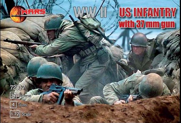 Mars - 72017 - US Infantry with 37mm Gun (WWII) - 1:72
