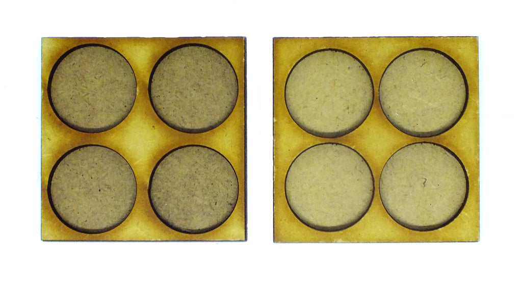 Movement Trays in MDF (5,9cm x 5,9cm) 4 SLOT (circular 25mm diam.) x2