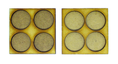 Movement Trays in MDF (5,9cm x 5,9cm) 4 SLOT (circular 25mm diam.) x2