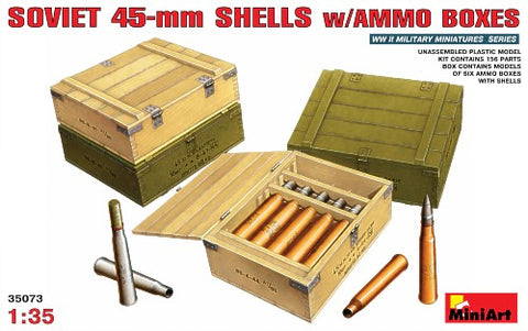 Miniart 35073 - Soviet 45mm Shells with ammunition boxes - 1:35