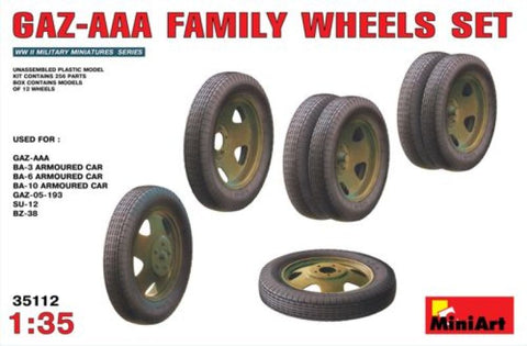 MiniArt 35112 - Soviet GAZ-AAA Family Wheels Set (used with Mini Aert kits) - 1:35