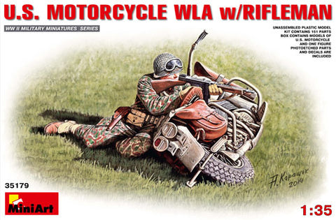 U.S. Motorcycle WLA with Rifleman - 1:35 - Mini Art - 35179 - @
