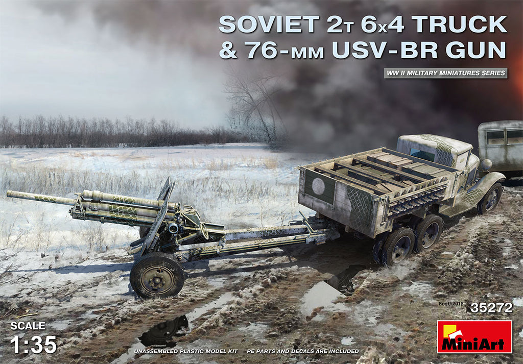 Mini Art - 35272 - SOVIET 2T 6X4 TRUCK & 76-mm USV-BR GUN - 1:35