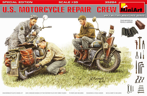 Mini Art - 35284 - U.S. MOTORCYCLE REPAIR/MECHANIC CREW. SPECIAL EDITION - 1:35- @