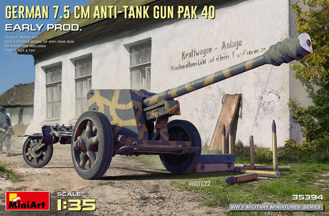 Mini Art - MT35394 - GERMAN 7.5CM ANTI-TANK GUN PAK 40 - 1:35