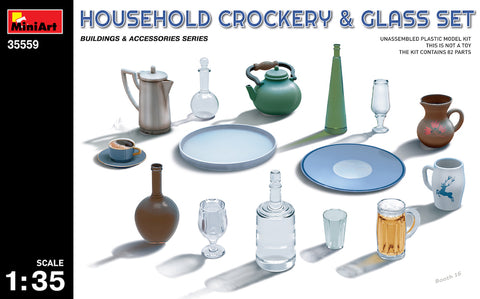 Mini Art - 35559 - Household Crockery & Glass Set (82 parts) - 1:35