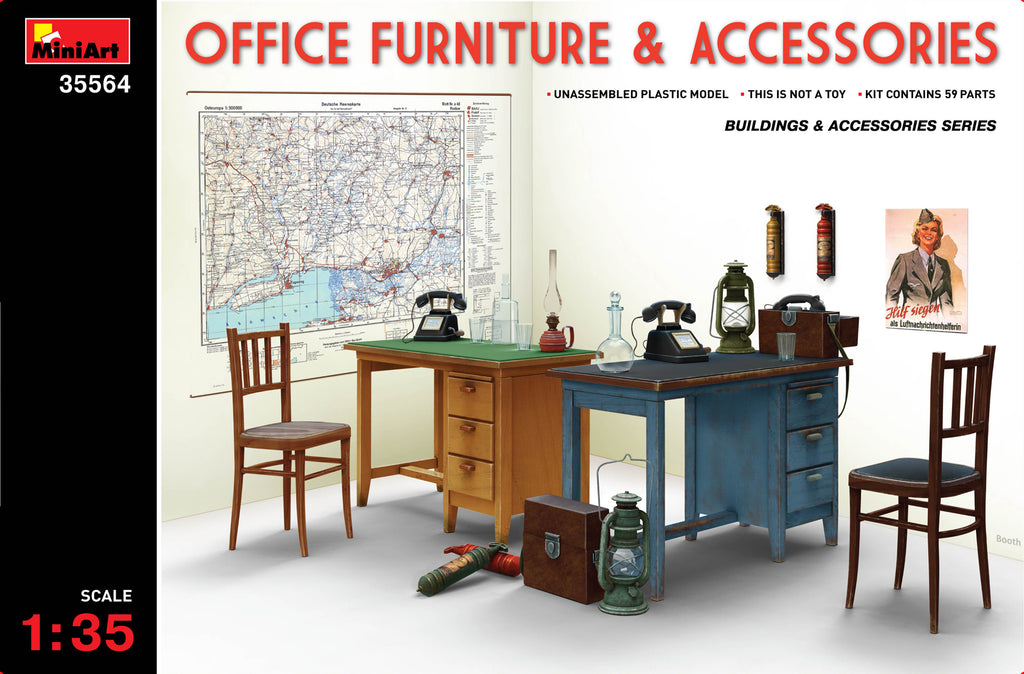 Office Furniture and Accessories - Mini Art - 35564 - 1:35