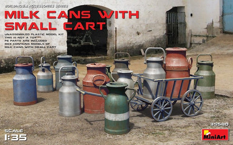 Mini Art - 35580 - Milk Cans with Small Cart - 1:35