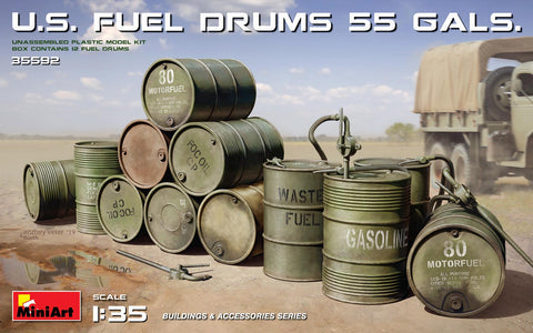 Mini Art - 35592 - U.S. FUEL DRUMS 55 GALS - 1:35