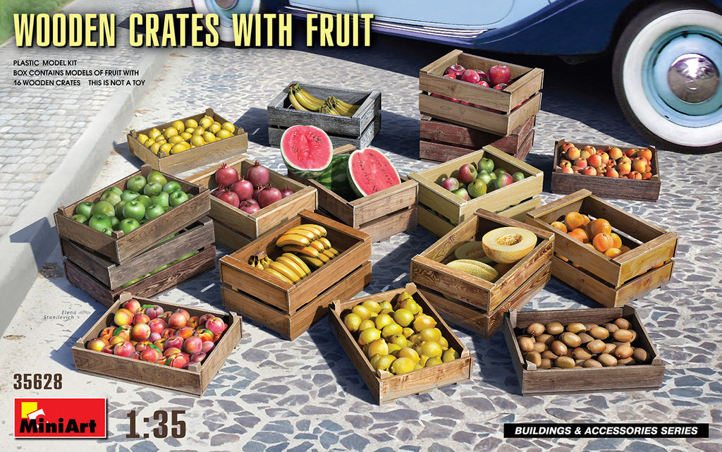 Mini Art - 35628 - WOODEN CRATES WITH FRUIT - 1:35