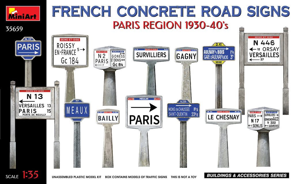 Mini Art - 35659 - FRENCH CONCRETE ROAD SIGNS - 1:35
