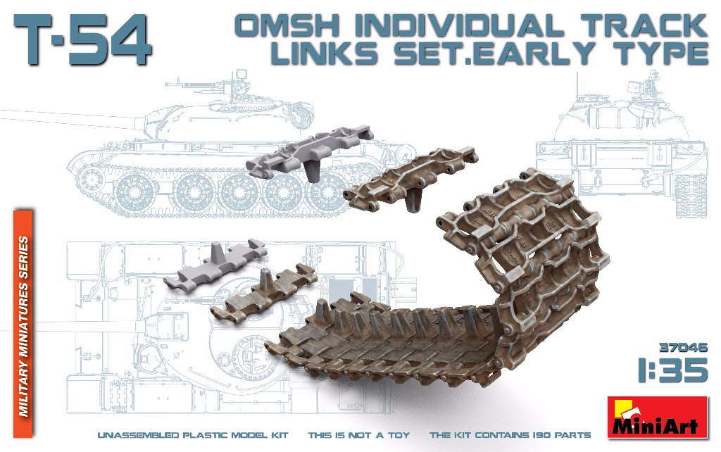 Mini Art - 37046 - Soviet T-54 OMSh Individual Track Links Set. Early Type - 1:35